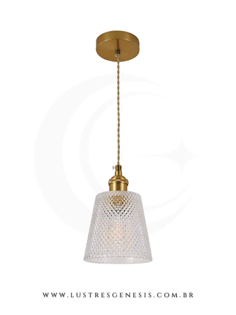 A Luminaria Pendente com acabamento em metal bronze e cupula de vidro transparente e ideal para renovar seu ambiente.